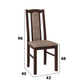 Set masa extensibila Kan 100x135 cm, lemn masiv, culoare nuc, blat din mdf cu 6 scaune tapitate S-37 Boss7 o2, stofa