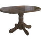 Set masa extensibila Kan 100x135 cm, lemn masiv, culoare nuc, blat din mdf cu 6 scaune tapitate S-37 Boss7 o2, stofa