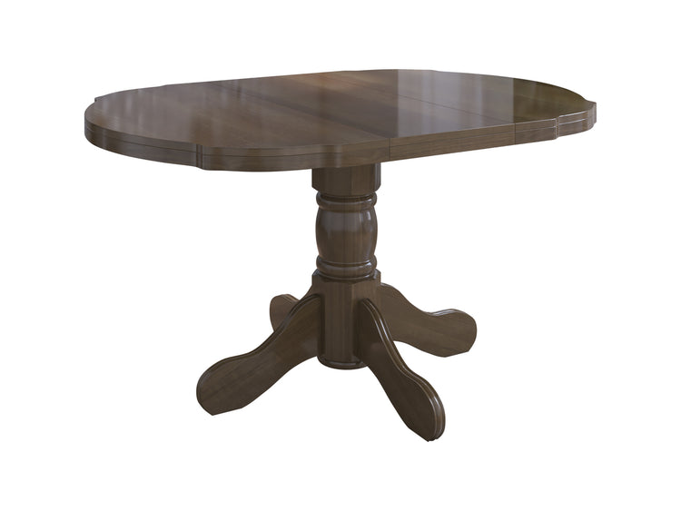 Set masa extensibila Kan 100x135 cm, lemn masiv, culoare nuc, blat din mdf cu 6 scaune tapitate S-37 Boss7 o2, stofa