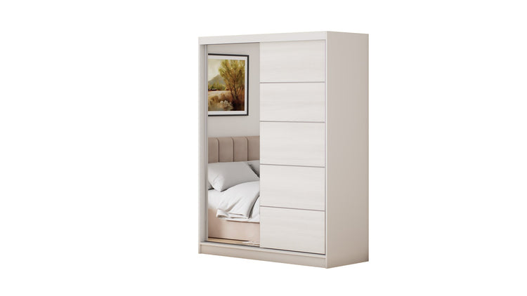 Dormitor Ina cu oglinda cappuccino/pin 150cm + saltea 160x200x20cm
