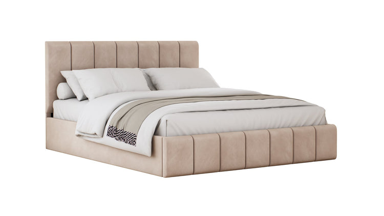 Dormitor Ina cu oglinda cappuccino/alb 150cm + saltea 160x200x20cm