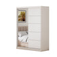 Dormitor Ina cu oglinda cappuccino/alb 150cm + saltea 160x200x20cm