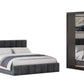 Dormitor Radu cu oginda gri inchis/gri 180cm + saltea 160x200x20cm