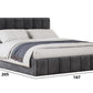 Dormitor Radu cu oginda gri inchis/gri 180cm + saltea 160x200x20cm