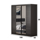 Dormitor Radu cu oginda gri inchis/gri 180cm + saltea 160x200x20cm