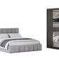 Dormitor Radu cu oglinda gri deschis/gri 180cm + saltea 160x200x20cm