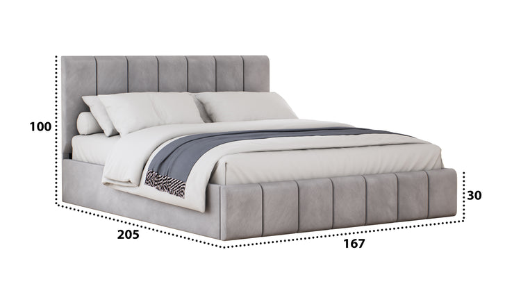 Dormitor Radu cu oglinda gri deschis/gri 180cm + saltea 160x200x20cm