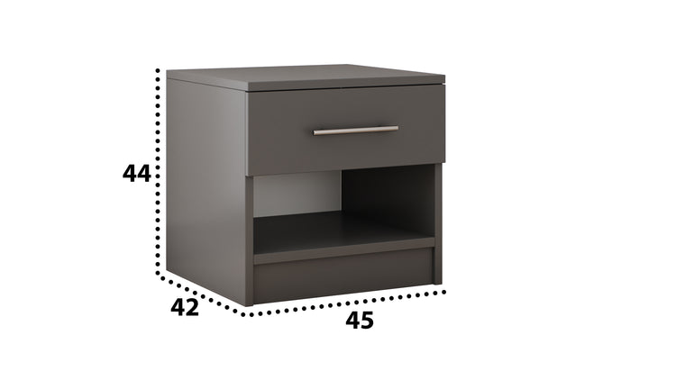 Dormitor Radu cu oglinda gri deschis/gri 180cm + saltea 160x200x20cm