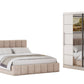 Dormitor Sara cu oglinda cappuccino/alb 200cm + saltea 160x200x20cm