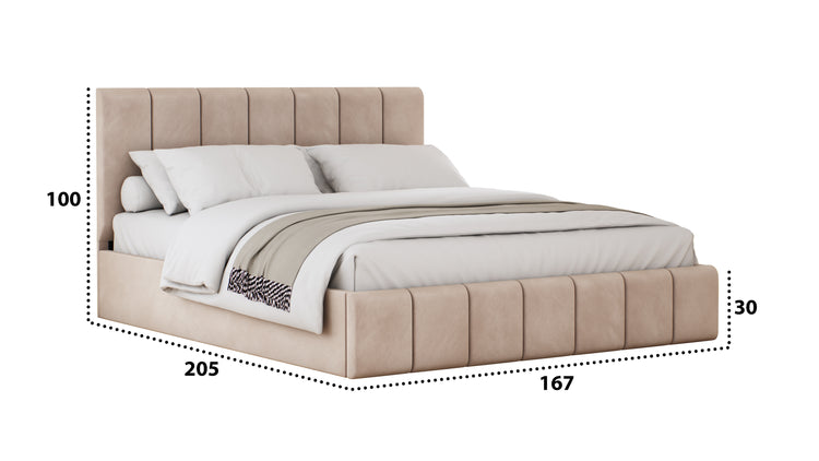 Dormitor Sara cu oglinda cappuccino/alb 200cm + saltea 160x200x20cm