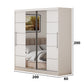 Dormitor Sara cu oglinda cappuccino/alb 200cm + saltea 160x200x20cm