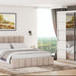 Dormitor Sara cu oglinda cappuccino/pin 200cm + saltea 160x200x20cm
