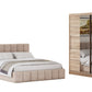 Dormitor Radu cu oglinda cappuccino/sonoma 180cm + saltea 160x200x20cm