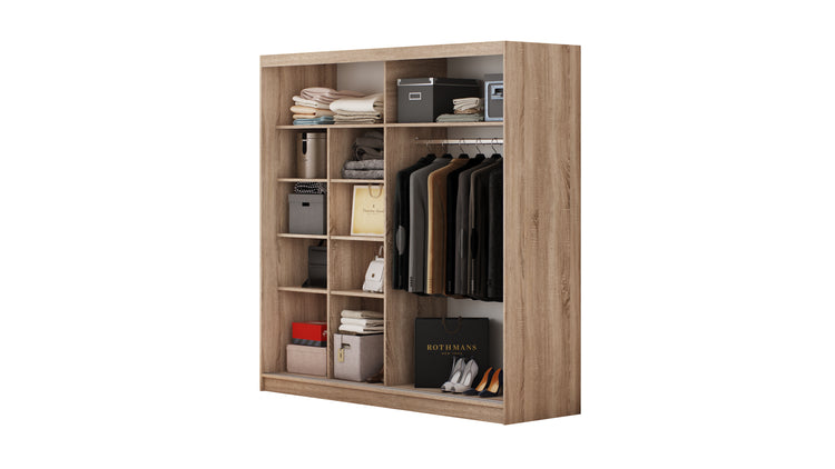 Dormitor Radu cu oglinda cappuccino/sonoma 180cm + saltea 160x200x20cm