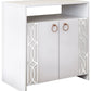Dormitor Diana, culoare alb / argintiu, pat standard 160×200 cm, dulap 123 cm, comoda si 2 noptiere - La Cucu
