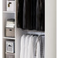 Dormitor Diana, culoare alb / argintiu, pat standard 160×200 cm, dulap 123 cm, comoda si 2 noptiere - La Cucu