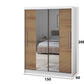 Dressing Rafi cu oglinda, 150x200x60 cm, alb/stejar