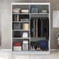 Dressing Rafi cu oglinda, 150x200x60 cm, alb/stejar