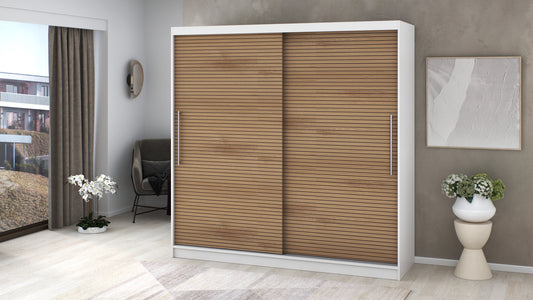 Dressing Rafi, 200x200x60 cm, alb/stejar