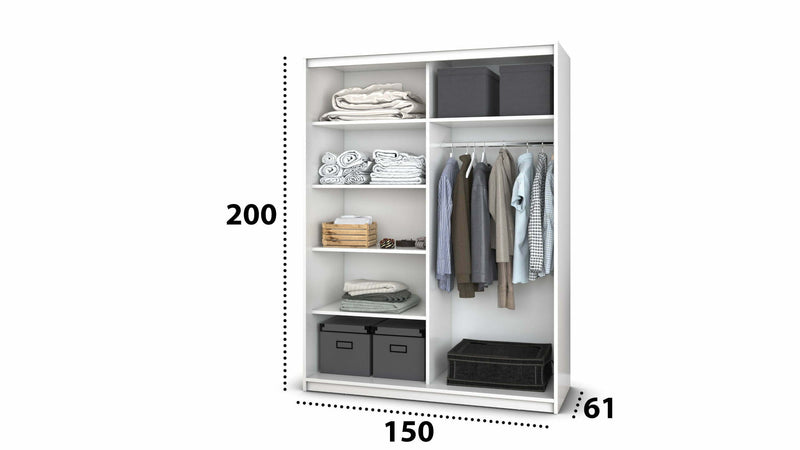 Dressing Gabriel cu oglinda, 150x200x61 cm-6