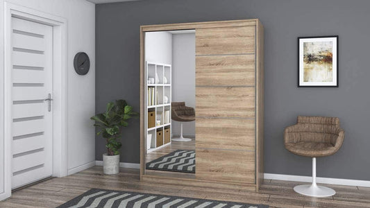 Dressing Gabriel cu oglinda, 150x200x61 cm, sonoma