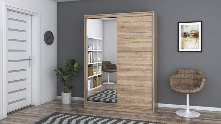 Dressing Gabriel cu oglinda, 150x200x61 cm, sonoma