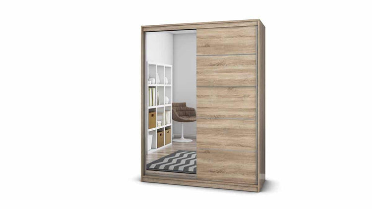 Dressing Gabriel cu oglinda, 150x200x61 cm, sonoma