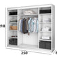 Dressing Iulia, alb/negru, 250 cm
