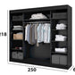 Dressing Iulia negru 250 cm