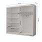 Dressing Ovidiu 31, 183x218x61 cm, culoare alb/negru