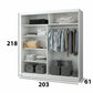 Dressing Ovidiu 32, 203x218x61 cm, culoare alb/gri
