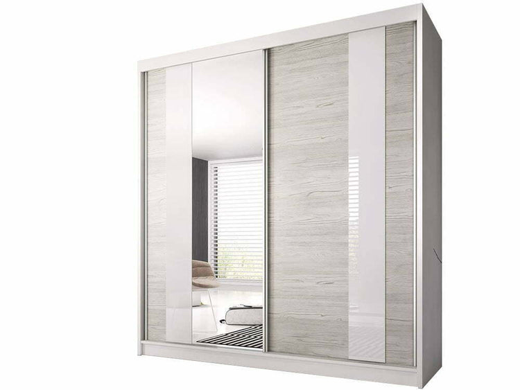 Dressing Ovidiu 32, 233x218x61 cm, culoare alb/gri