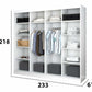 Dressing Ovidiu 32, 233x218x61 cm, culoare alb/gri