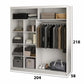 Dressing Radu cu oglinda, 204x218x58 cm, alb