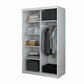 Dressing Neomi 07 alb, 120x200x61 cm, usi culisante
