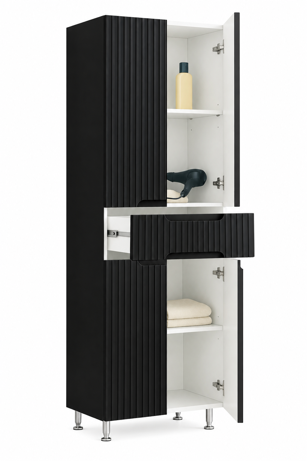 SERIA 033 60CM NEGRU - DULAP BAIE 4U+1S-2