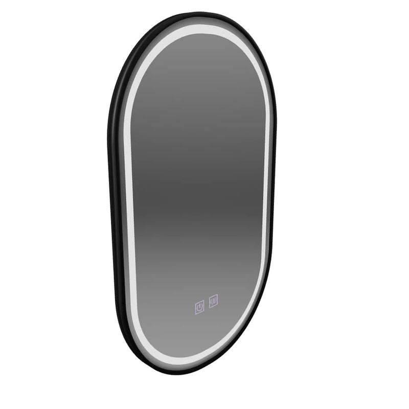 Oglinda LED Ovala 60x100cm VETRO Touch Sistem Dezaburire Dimabila, Rama Neagra-4