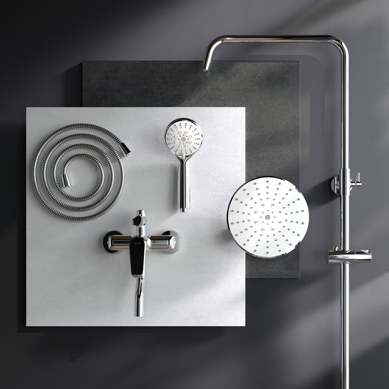 F0783900 - Coloana dus baterie cu teava scuta Crome Shower AM&PM-11