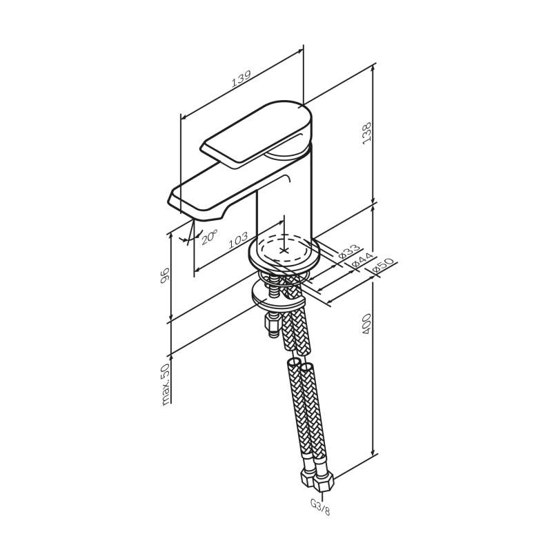 F9H02122 - Baterie lavoar negru mat Flash AM&PM-8