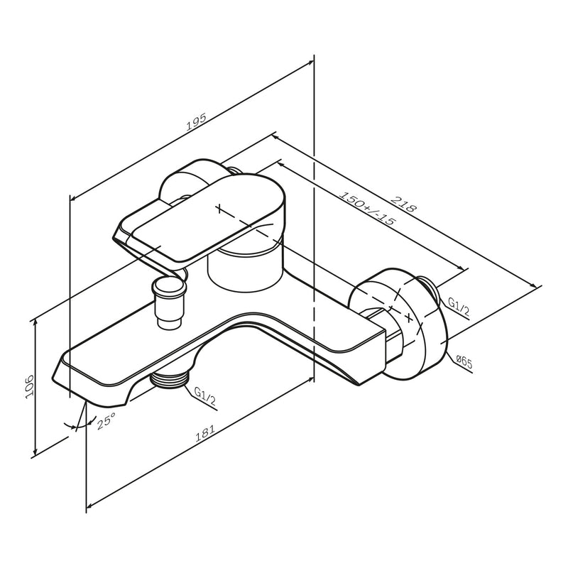 F9H10000 - Baterie Cada teava scurta Crome FLASH AM&PM-9
