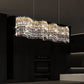 Candelabru Cristal LED cu Telecomanda WAVE Imperio, 81W, 100cm, Crom Lucios, Lumina Calda/Rece/Neutra, Inaltime Reglabila, Lumina Dimabila, Metal si Cristal