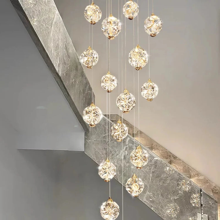 Candelabru Cristal LED KILKENNY Culmino, 144W, Lumina Neutra, Diametru 60cm, Auriu