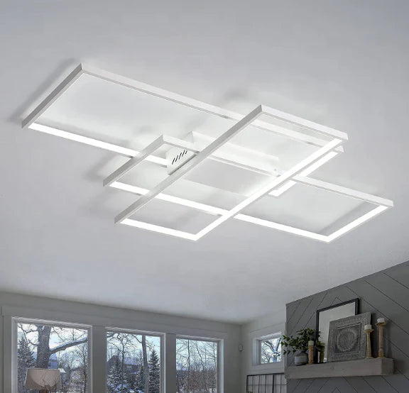 Lustra LED cu telecomanda LANDYN 78W, lumina Rece/Calda/Neutra, Dimabila, Alb