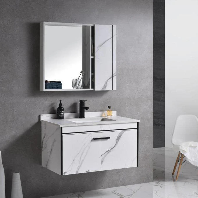 Set Mobilier pentru Baie CORFU, 60x48cm, 2 Piese, Negru si Alb