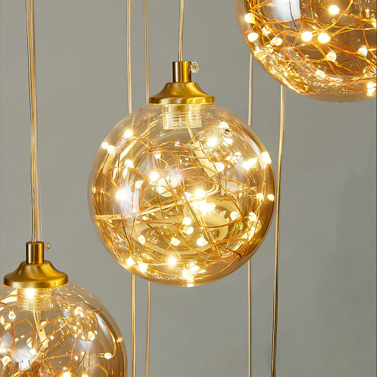 Candelabru Cristal LED KILKENNY Culmino, 144W, Lumina Neutra, Diametru 60cm, Auriu