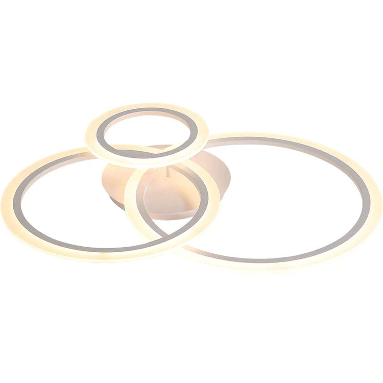 Lustra LED cu telecomanda BETTY 40W, 3 Cercuri, lumina Rece/Calda/Neutra, Dimabila, Alb, Metal si Acril