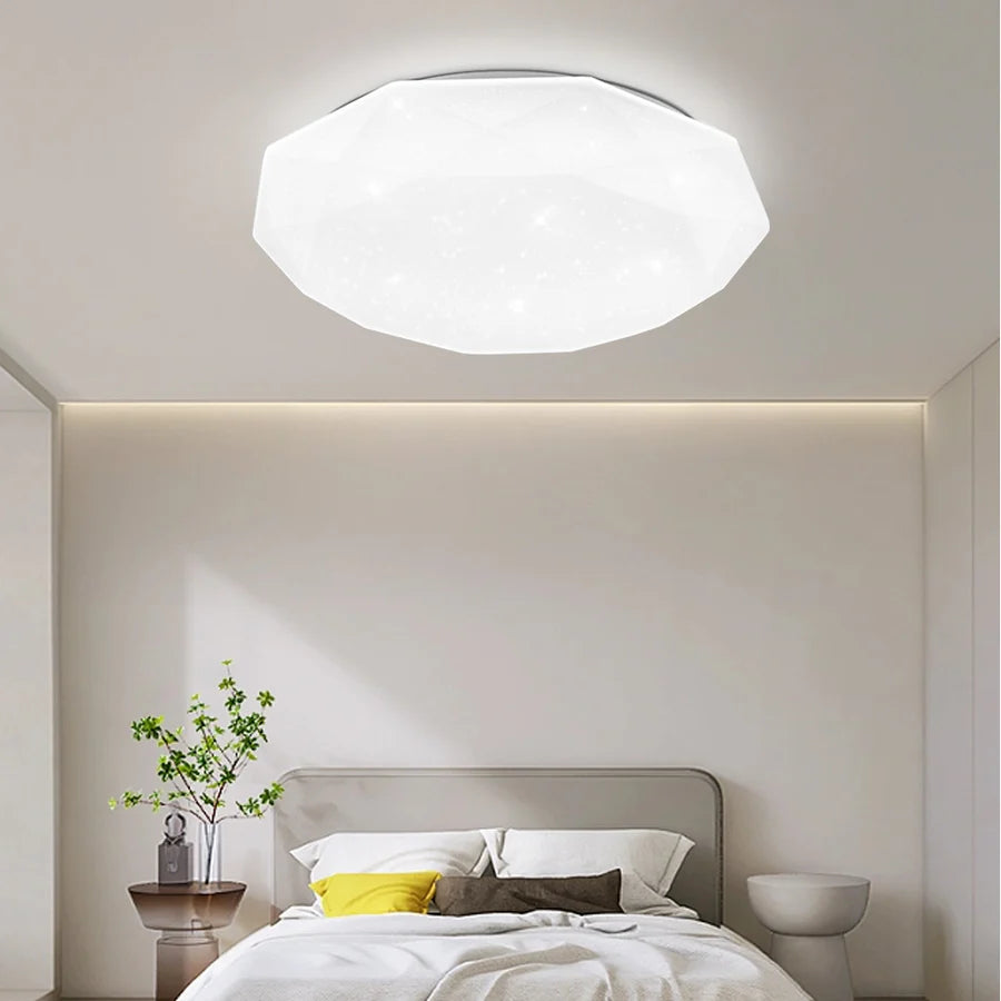Plafoniera LED PL101/500WH, 51W, Diametru 49cm, Lumina Calda/Rece/Neutra, Alb