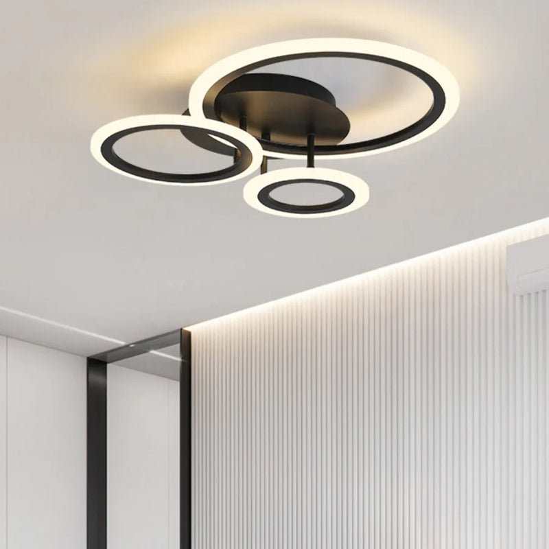 Lustra LED cu telecomanda BETTY 40W, 3 Cercuri, lumina Rece/Calda/Neutra, Dimabila, Negru-4