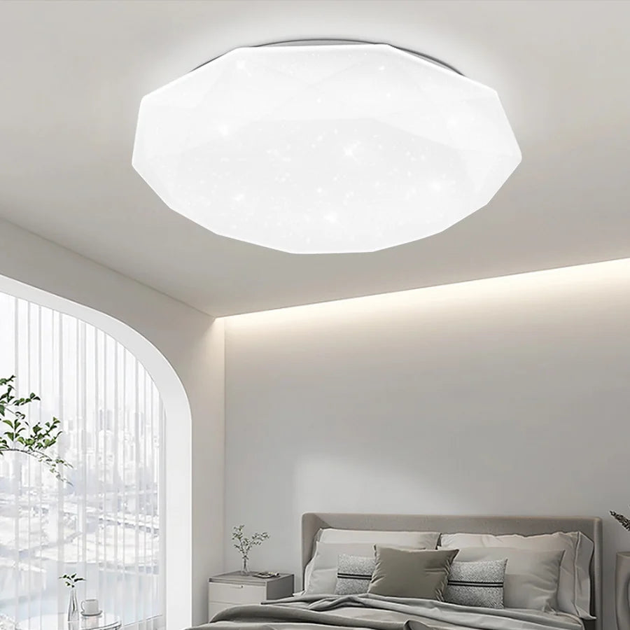 Plafoniera LED PL101/500WH, 51W, Diametru 49cm, Lumina Calda/Rece/Neutra, Alb