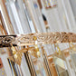 Candelabru Cristal CC800/700X2100GD, 33xE14, Diametru 70cm, Inaltime 210cm, Auriu Lucios, Inaltime Reglabila, Design Elegant